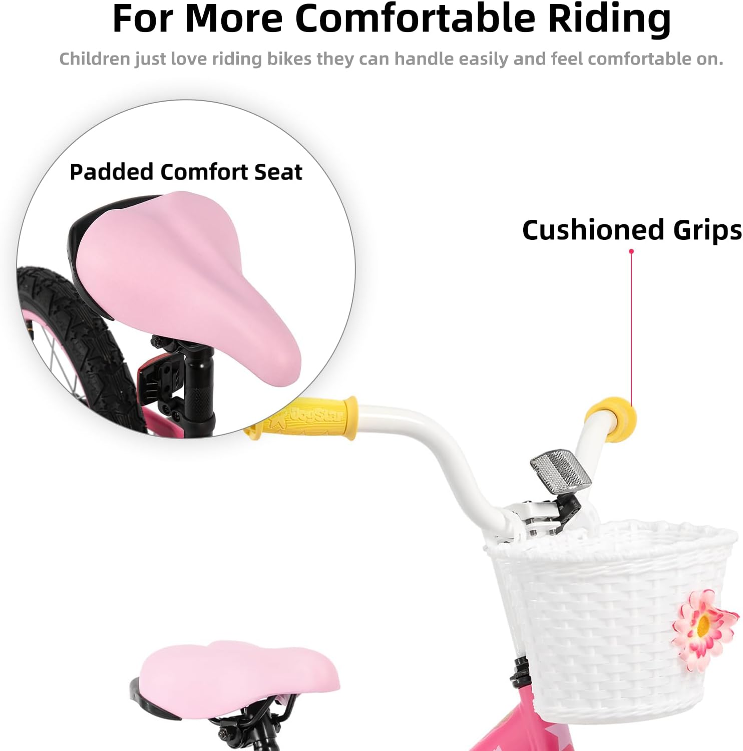 JOYSTAR 12 14 16 Inch Kids Bike for 2-7 Years Girls 33-53 Inch Tall, Toddler Girls Bike with Training Wheels, Rainbow Bikes, Children Bicycle, Macaroon