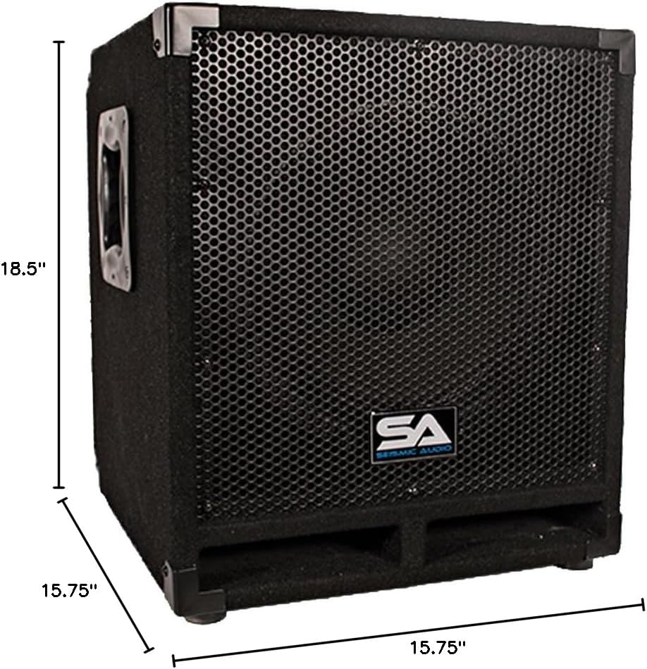 Seismic Audio - Mini-Tremor_Pair - Pair of Powered 12' Pro Audio/DJ Subwoofer Cabinets - Active 12 Inch PA/DJ/Band Live Sound Subwoofers