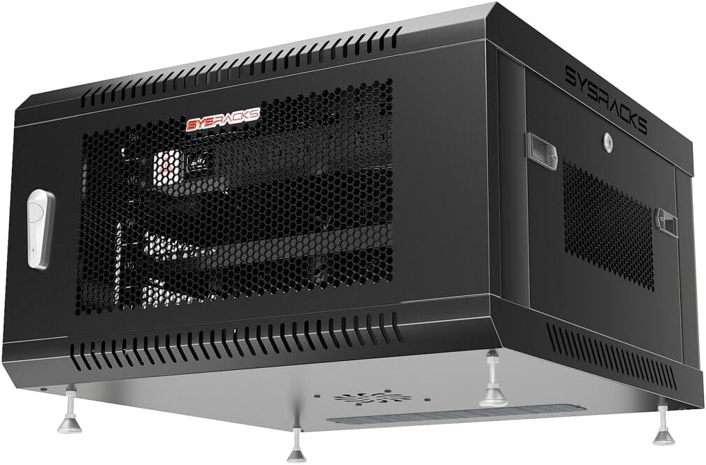 Sysracks 6U Server Rack Cabinet Enclosure | Locking Vented Doors | Network Equipment Rack for Data Centers, IT Rooms, Audio/Video Gear, and Home Offices | for Servers, Routers, Patch Panels