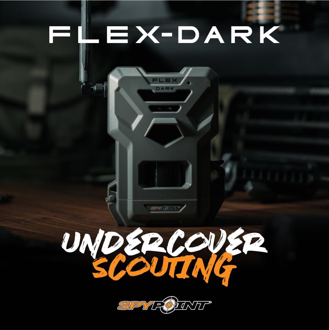 SPYPOINT Flex-Dark Twin Pack Cellular Trail Camera, 40MP Photos, 1080p Video + Sound, No-Glow Game Camera, Hunting Night Vision, Motion Activated,100ft Detection, No WiFi Needed Trail Cam