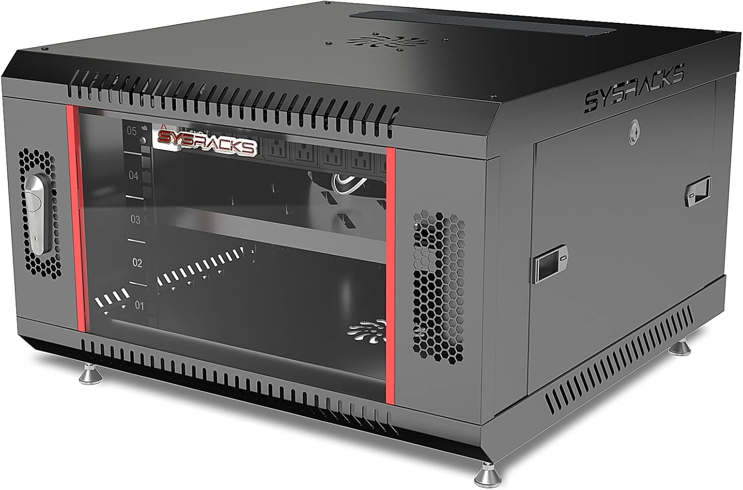 6U Wall Mount Server Rack Cabinet – 19' Network Rack Enclosure, 18' Deep Data Rack Cabinet with Fan, PDU & Shelf for IT Equipment, Switches and Patch Panel
