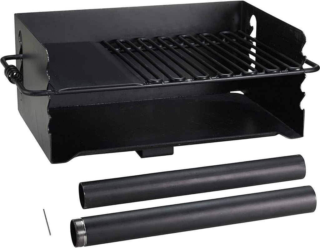 Pilot Rock 6 Pack Charcoal Grill, Jumbo Park Style Steel Outdoor BBQ, CBP-247