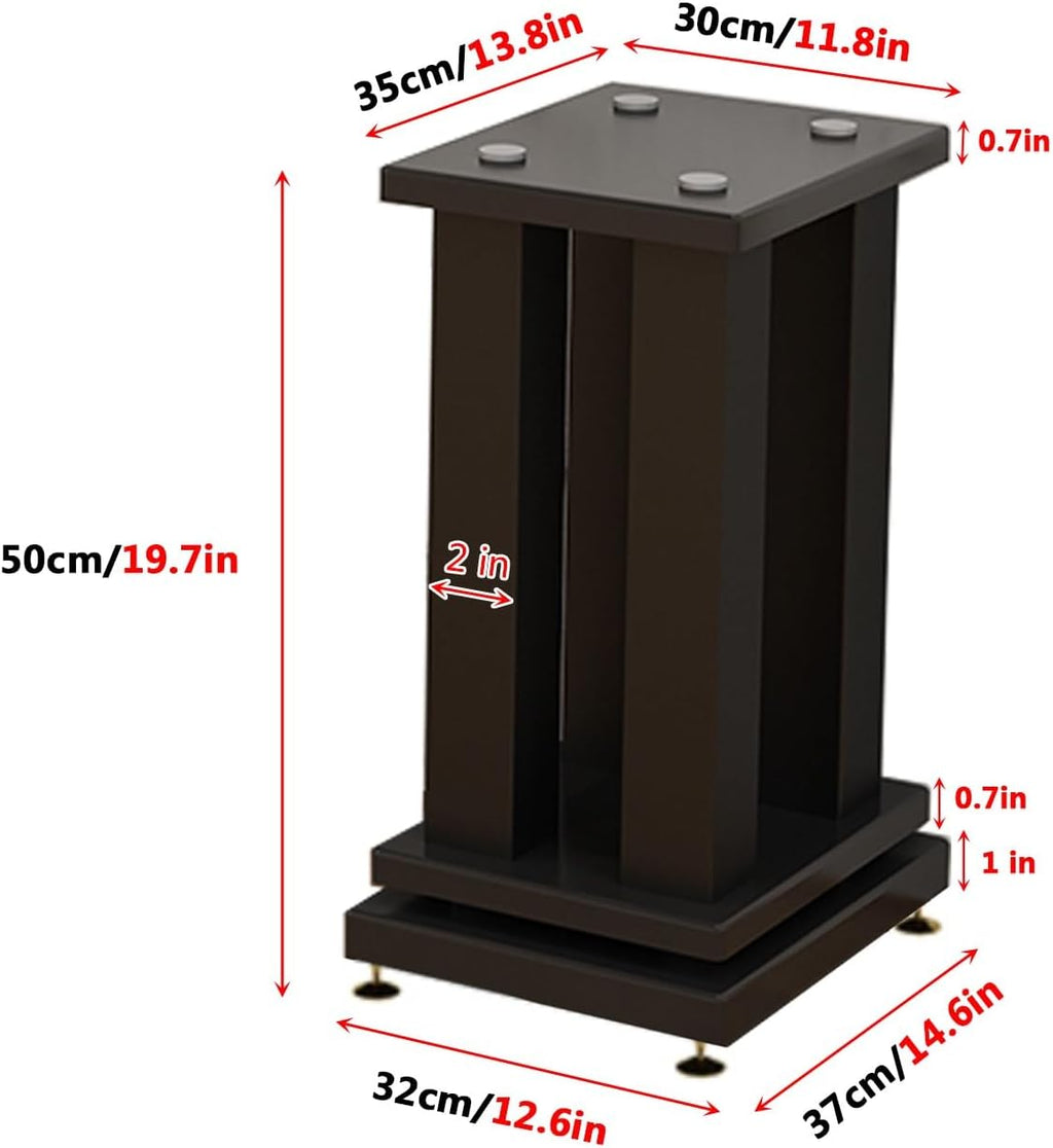 Aimery Floor Speaker Stands Pair, Professional Audio Stand Brackets, Metal Steel Floor Standing, Bookshelf Speaker Stands, Stand for Speakers(50cm/19.7in)