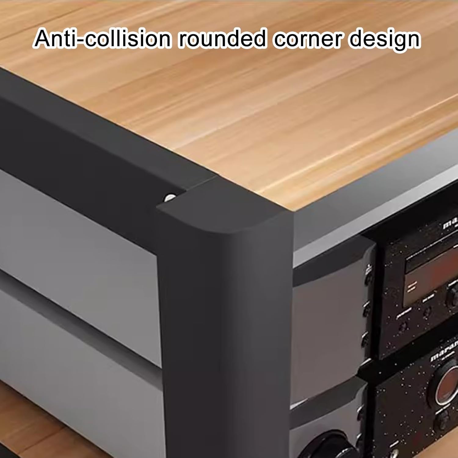 HiFi Rack Printer Stand, 4-5-Tier Media Audio Tower Cabinet, Record Player Stand with Adjustable Shelves, Living Room Entertainment Media Equipment Storage Rack(Style C,50x60x100cm)