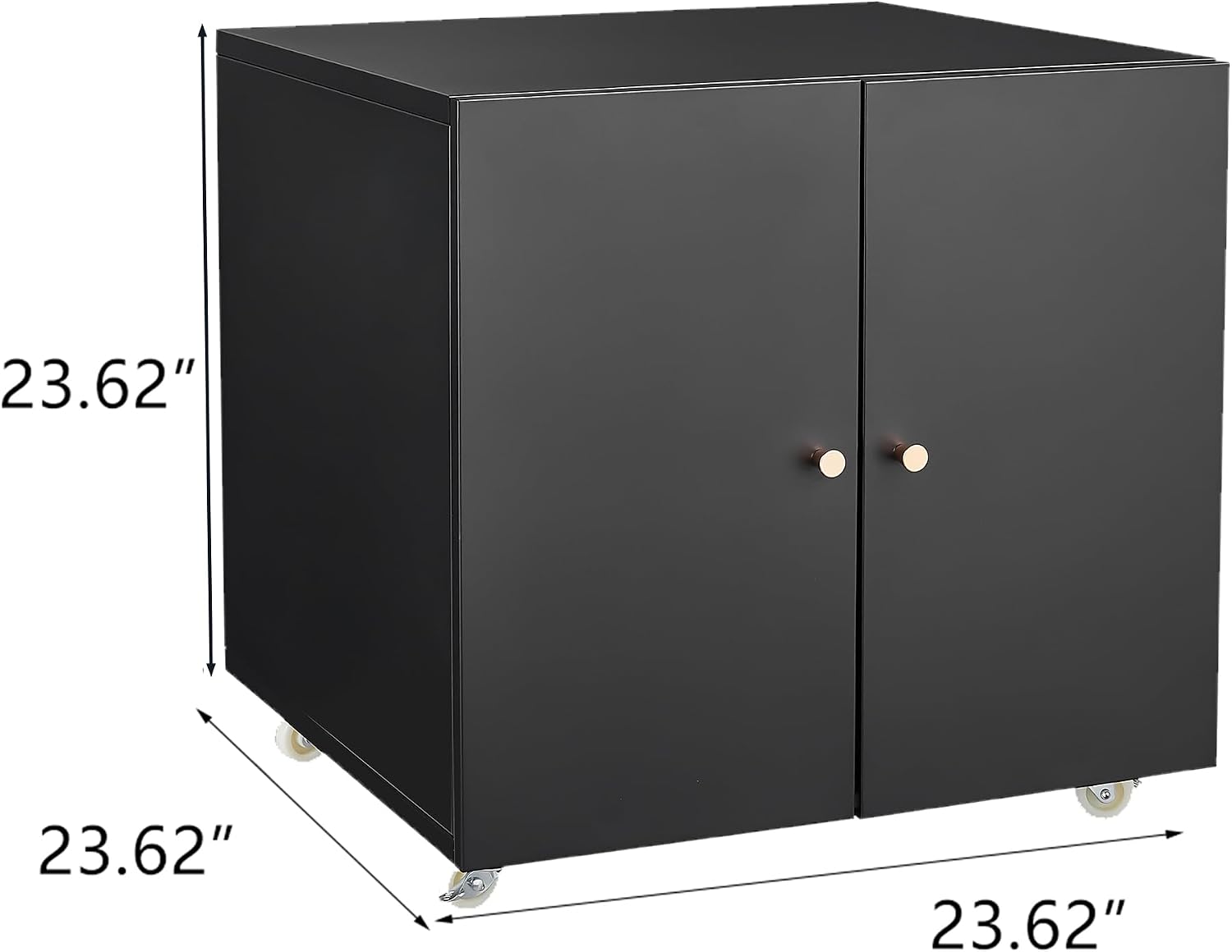 Printer Stand with Storage, 3D Heavy Duty Printers Table with Double-Door and Adjustable Shelf, Printer Stand on Wheels,Metal Fax Machine Table for Home Office
