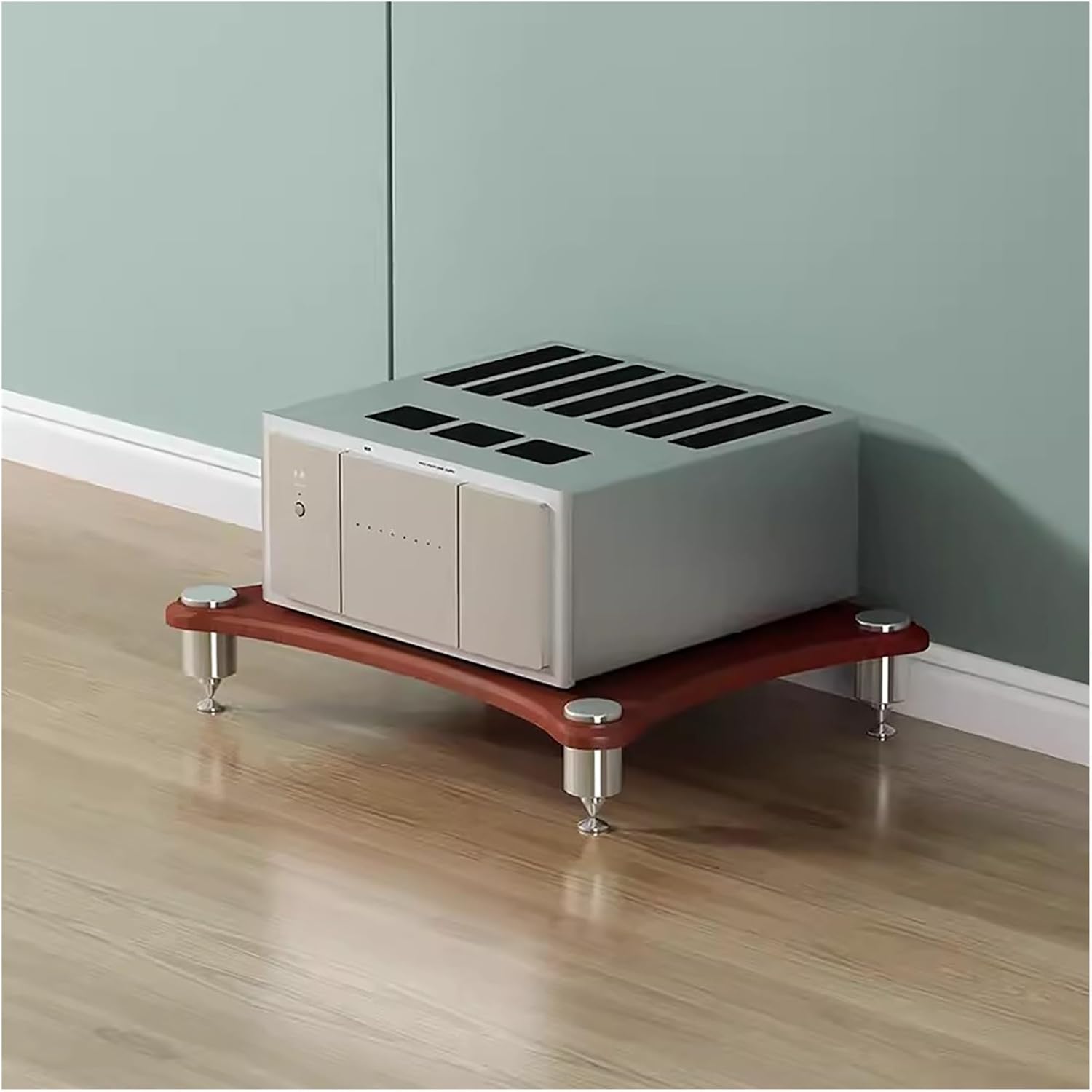 Heavy-Duty Modern Audio Rack for Living Room & Small Spaces - 1 Tier Media Stand, Stereo Equipment Tower, HiFi Audio Component Shelves - Durable Storage Solution