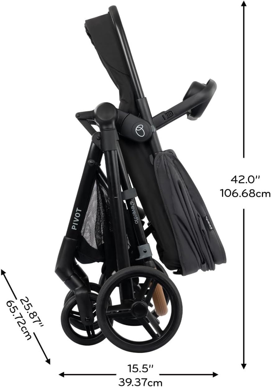 Evenflo Pivot NXT Travel System with LiteMax NXT Infant Car Seat (Silverado Gray)