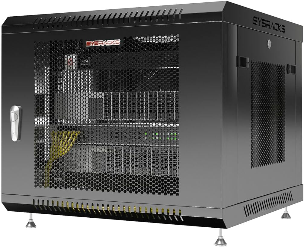 Sysracks 9U Server Rack Cabinet Enclosure | Locking Vented Doors | Network Equipment Rack for Data Centers, IT Rooms, Audio/Video Gear, and Home Offices | for Servers, Routers, Patch Panels