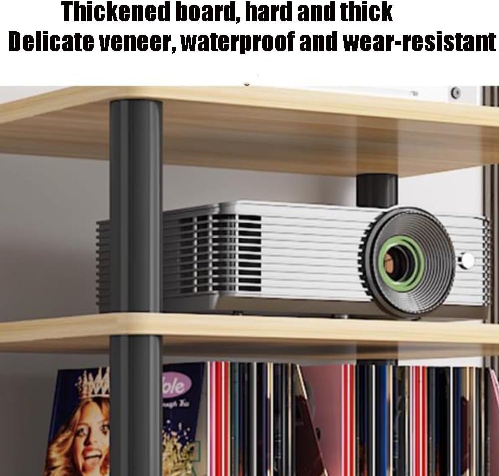 Audio Component Rack 1/2/3/4-Layer HiFi Audio Cabinet AV Media Storage Shelves Open Stereo Cabinet for HiFi Audio Equipment(Black,1 Tier/60x40x5cm)