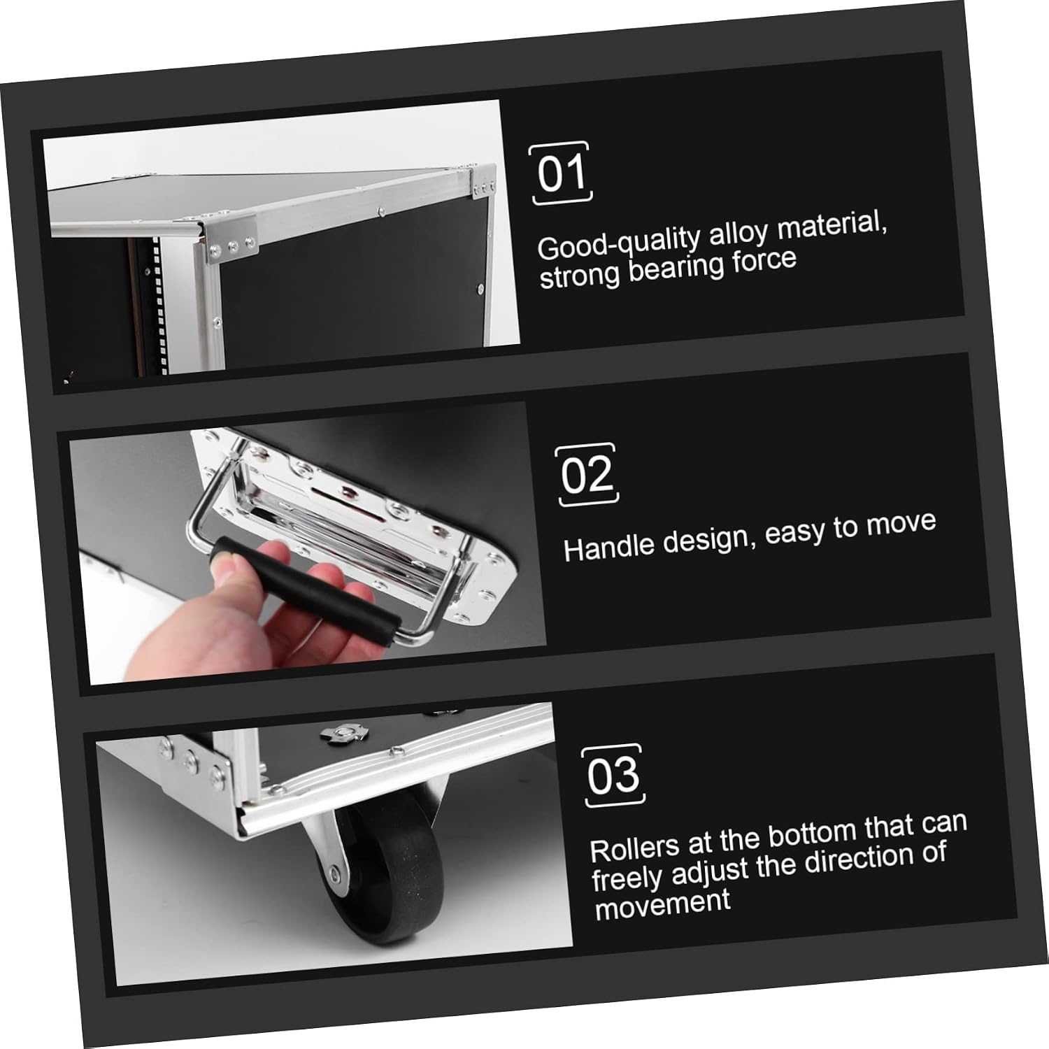 Cabilock Open Frame Microphone Rack Stereo Cabinet Alloy Audio Equipment Stand for Mixer Computer Chassis and Professional Gear Easy Assembly Capacity