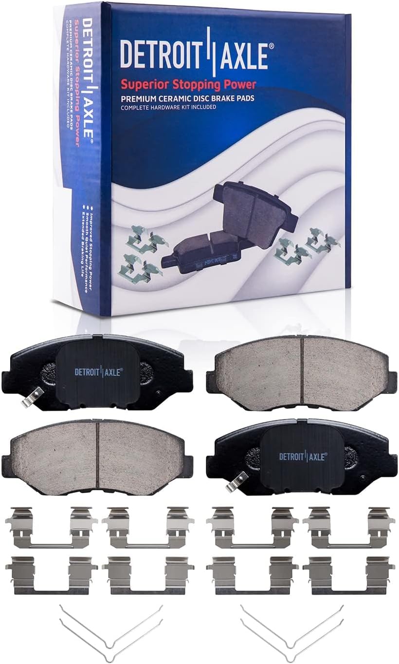 Detroit Axle - Brake Kit for 2002 2003 2004 Honda CR-V 5 LUG Disc Brake Rotors Ceramic Brakes Pads Front & Rear Replacement