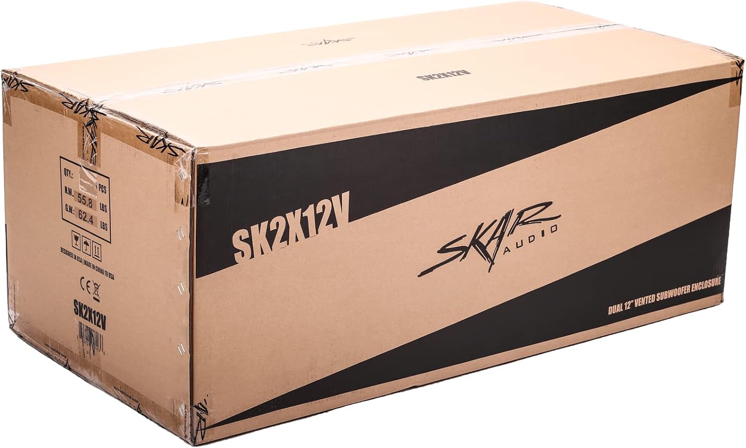 Skar Audio SK2X12V Dual 12' Universal Fit Ported Subwoofer Enclosure
