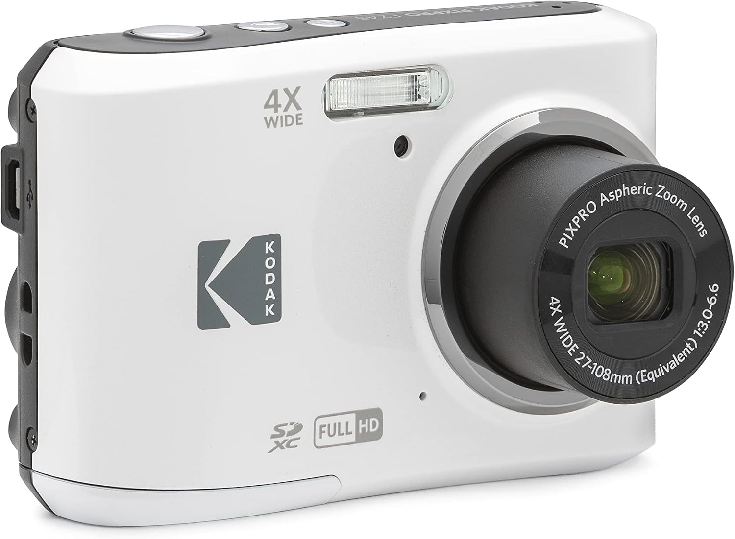 Kodak PIXPRO Friendly Zoom FZ45-WH 16MP Digital Camera with 4X Optical Zoom 27mm Wide Angle and 2.7' LCD Screen (White)
