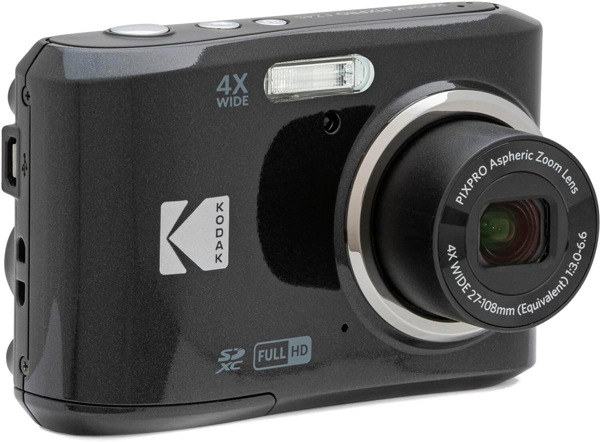 Kodak PIXPRO FZ45 Digital Camera, 16MP Point & Shoot with 4X Optical Zoom, 27mm Wide Angle, 2.7 Inch LCD, 1080p Video, Black