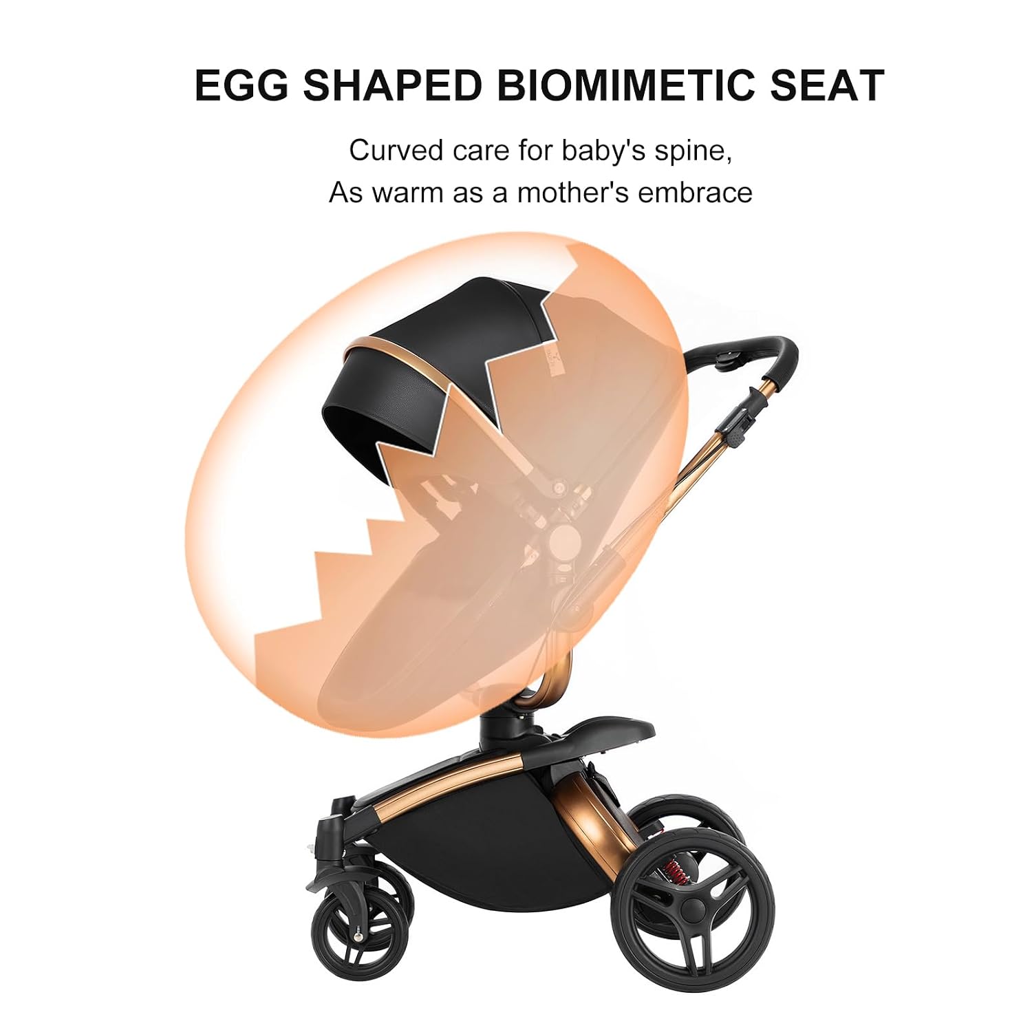 Convertible Baby Stroller with Bassinet, 360° Rotation, Triple Shock Absorption, Foldable, Safe & Comfortable, Aesthetic Pushchair for Newborn Infant Toddler Aged 0-36 Months (Black)