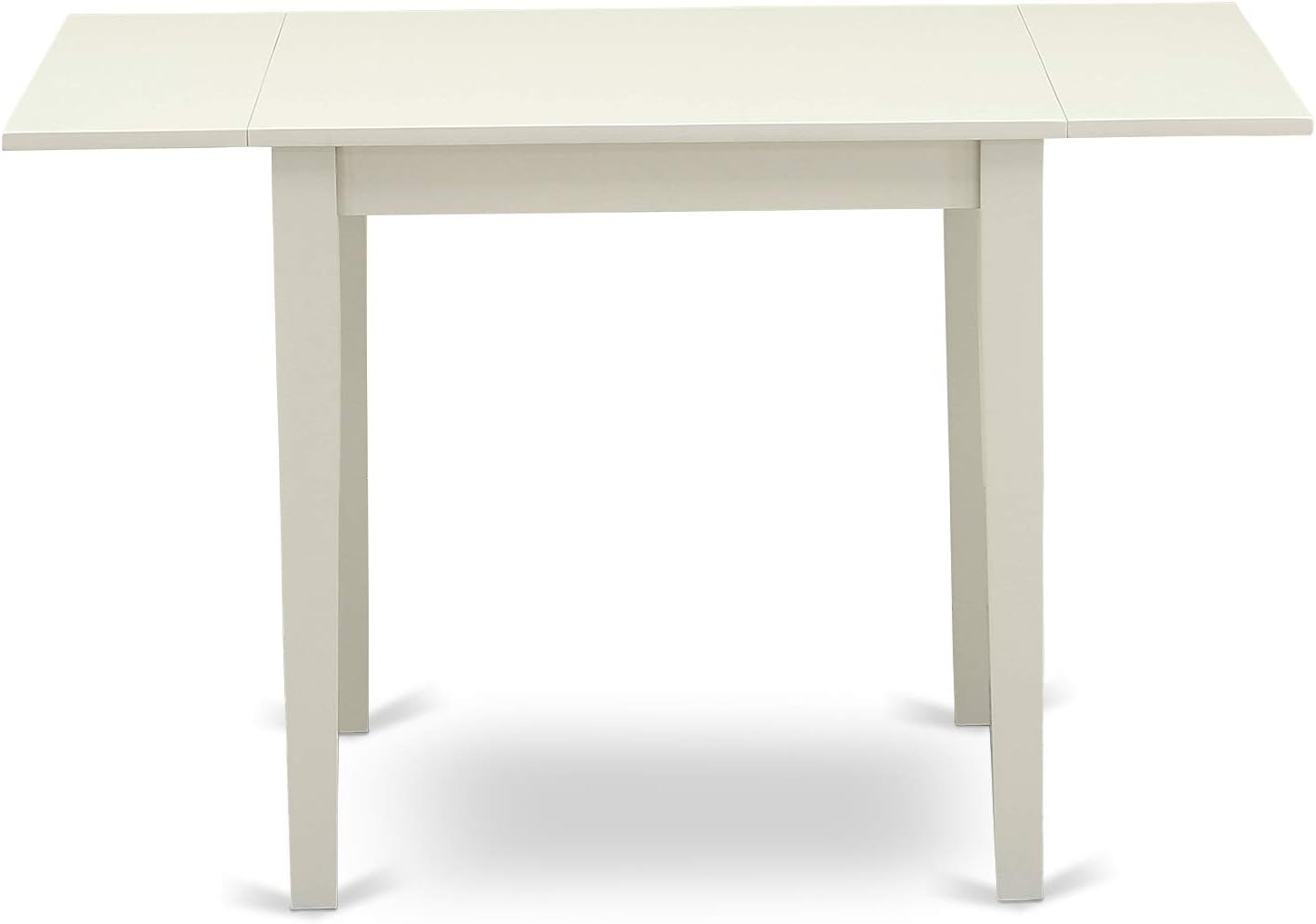 East West Furniture 1NDCE5-LWH-15 5 Piece Dining Table Set Includes a Rectangle Kitchen Table with Dropleaf and 4 Baby Blue Linen Fabric Upholstered Chairs, 30x48 Inch, Linen White