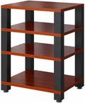 4-Tier Media Cabinet, Corner TV Stand, Teak Audio Video Rack, Space-Saving Stereo Furniture, Ample Storage for Small Spaces, Stylish Floor Media Stand (23.6'x18.8'x30.9')