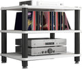1~4-Tier Media Storage Shelf with Shelves Unit, Multi-Purpose Home Storage Rack for Audio Equipment Router, Record Player, Printer Books Display - Speaker Stand(White,60 * 40 * 50cm(3Tier))