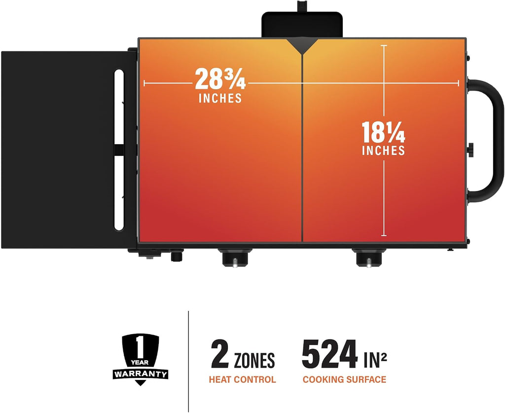 Blackstone Flat Top Gas Grill Griddle 2 Burner Propane Fuelled Rear Grease Management System, 1517, Outdoor Griddle Station for Camping, 28 inch