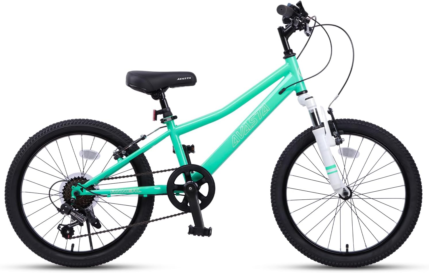AVASTA Govet 20'' Kids Mountain Bike for 6-12 Years Old Boys Girls with Suspension Fork, 6 Speeds Drivetrain, Multiple Colors