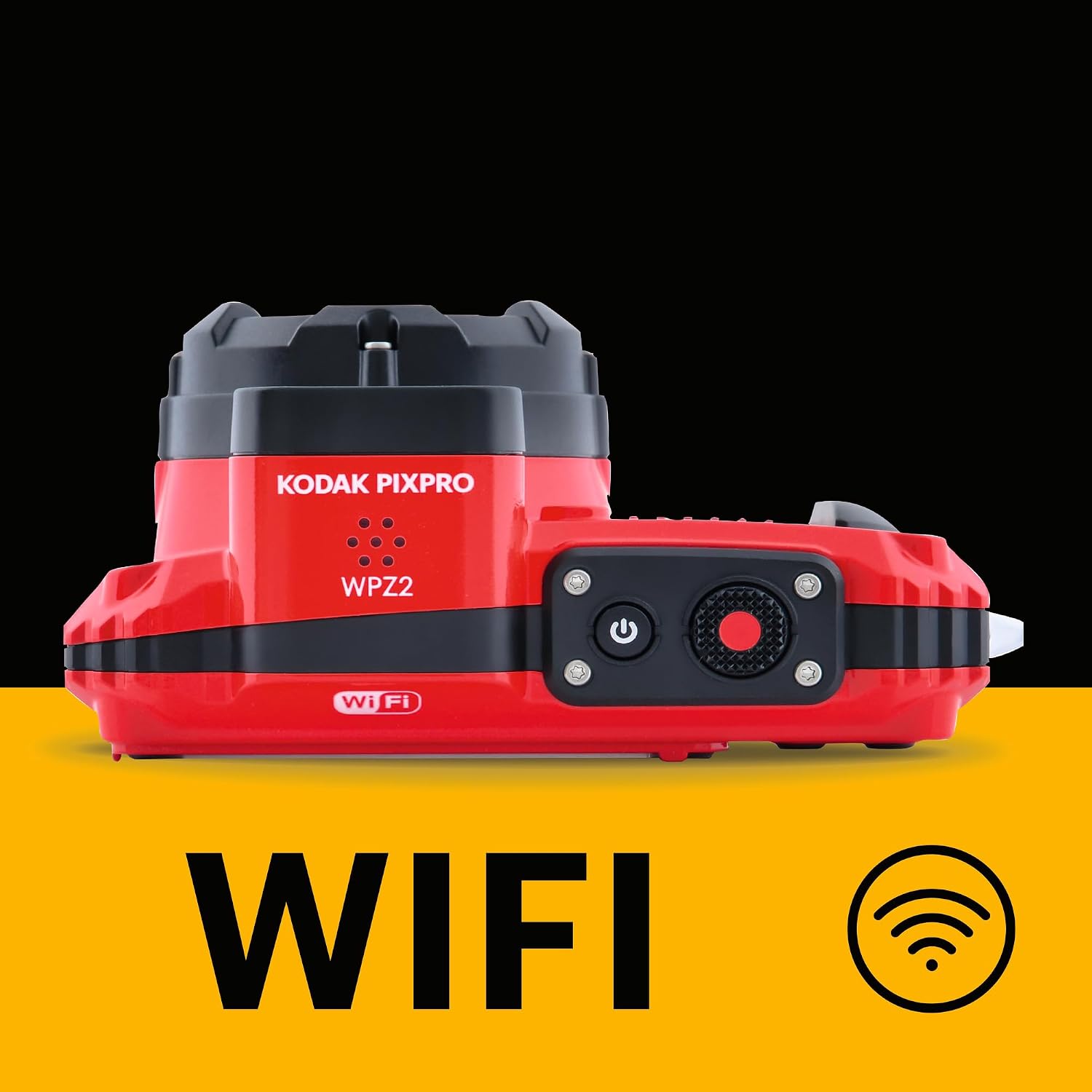 KODAK PIXPRO WPZ2 Waterproof Digital Camera, 16MP with 4x Optical Zoom, Shockproof, Dustproof, 1080p Video, Wi-Fi, Red