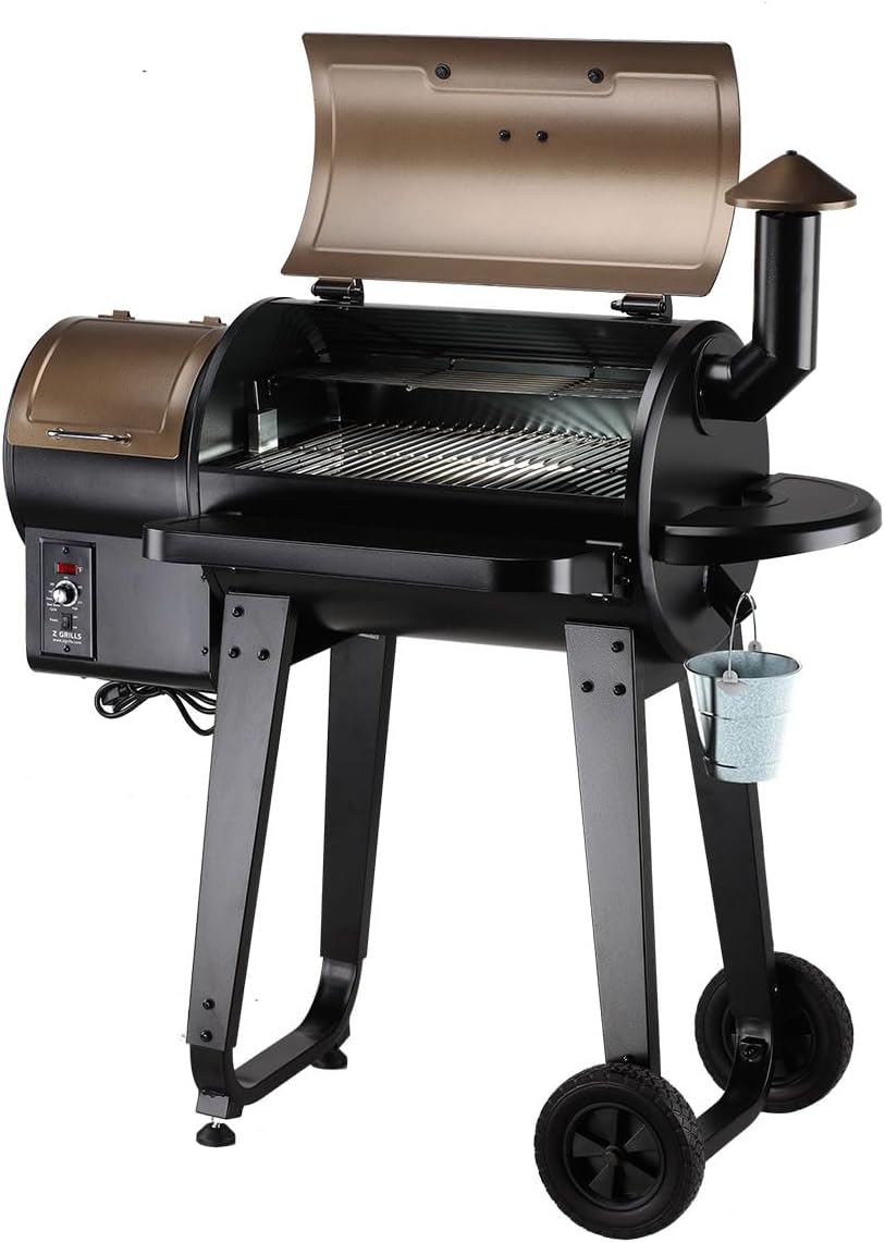 Z GRILLS ZPG-450A Wood Pellet Grill & Smoker with PID V3.0 Controller, 459 Sq in Cook Area, Meat Probe, Foldable Shelf, 8 in 1 BBQ Grill Outdoor Auto Temperature Control, Black