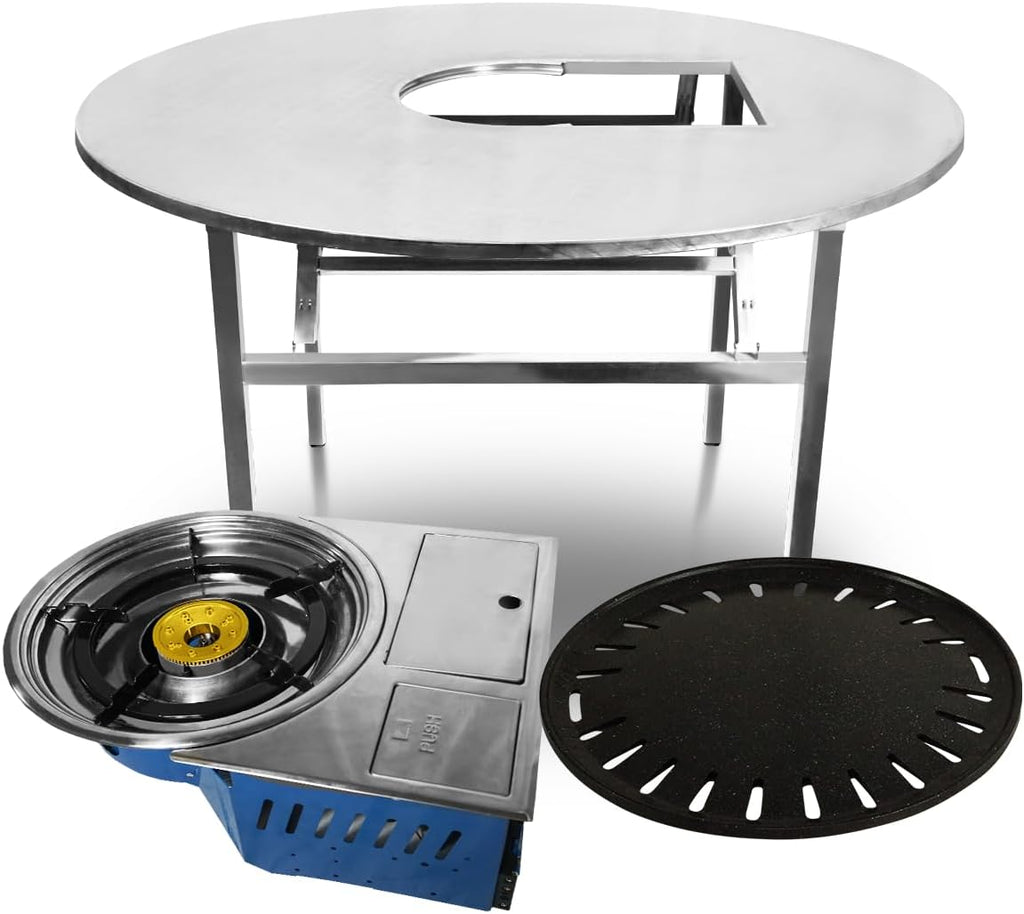 43.5' X 30' Korean BBQ Grill Foldable Outdoor Large Table Gas set