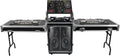 14U PA DJ Rack,Heavy Duty Mobile Studio Equipment Cabinet with 4 Wheels,2 DJ Work Tables,661.39 Capacity,for Dj/Pro Audio/Network Gear Storage