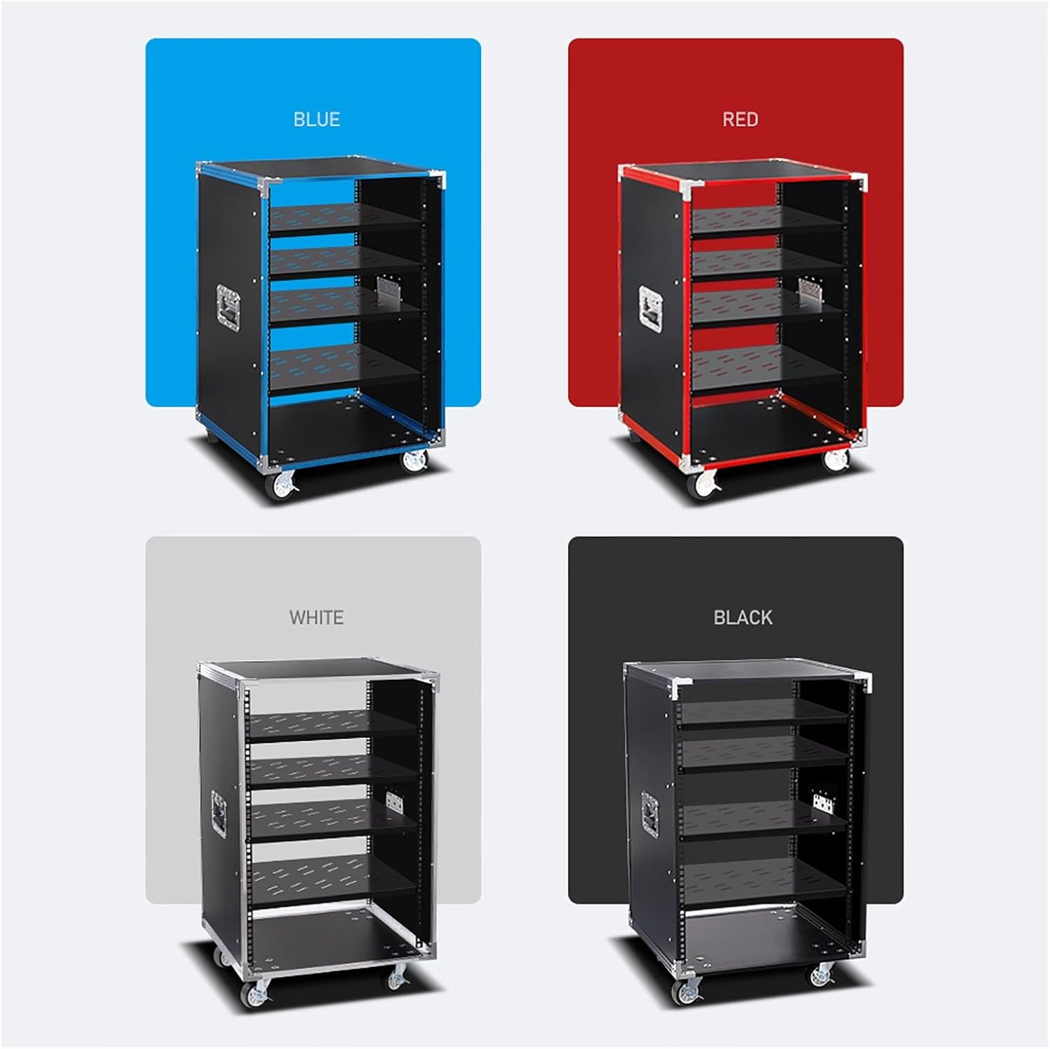 8U Open Frame Server Rack with Casters, Stereo Studio Rack，Network Cabinet Rack Shelf, Rolling Network Rack for Computer/AV/Data/IT Equipment (Size : 8U-1TIER-49.5X52.5CM)