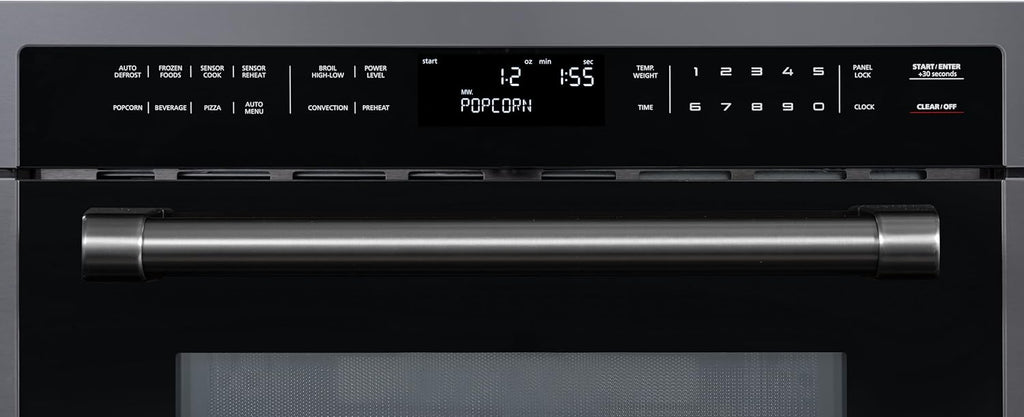 KoolMore Reserve 24 in. 1.6 cu. ft. Built-in Convection Microwave Oven with 10 Power Levels, Sensor Cooking, Bake, Roast, Broil, Defrost, 1750 Watts, UL Certified in Black Stainless-Steel
