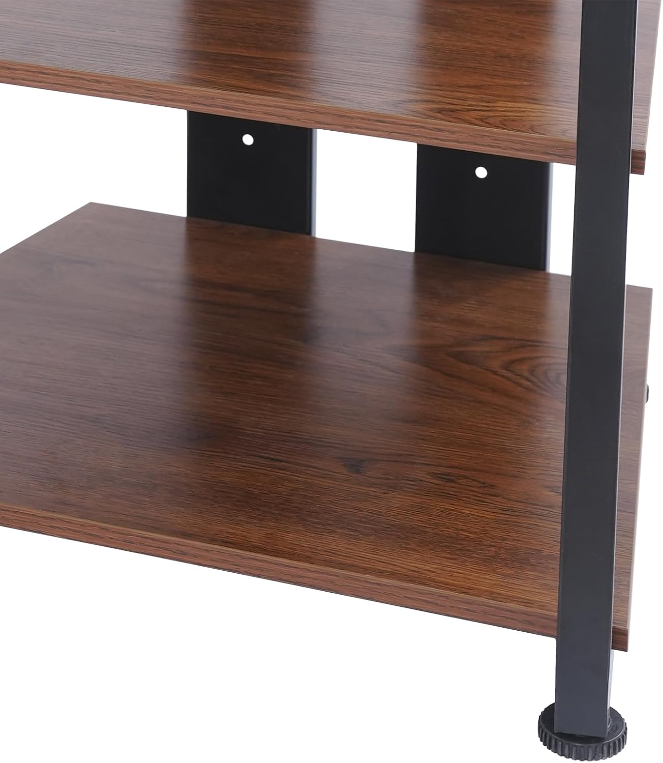 4-Tier AV Media Stand Corner Shelf Wooden Stereo Cabinet Audio Rack Tower for Audiovisual Equipment/DVD Players/CD Changers/Game Consoles
