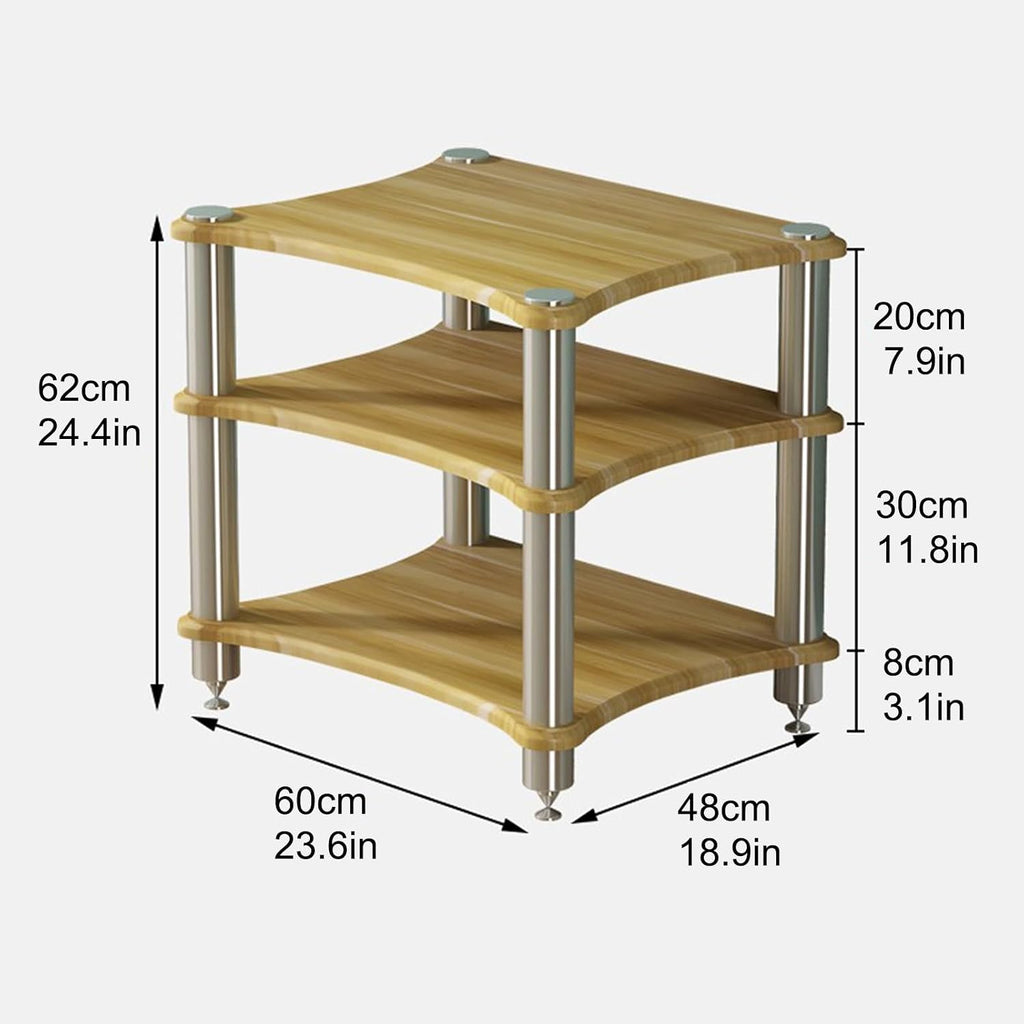 Modern Stereo Cabinet for AV Equipment, Audio Rack Stand for DVD Players, Media Storage Unit for Living Room & Gaming, Stylish Red Finish (60x62cm/23.6x24.4in)