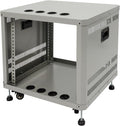 Network Audio Rack with Wheels, Steel Server Rack Cabinet for AV Equipment, Amplifiers, Network Gear, Rolling Universal Rack with Cable Management & Ventilation (Gray, 9U)