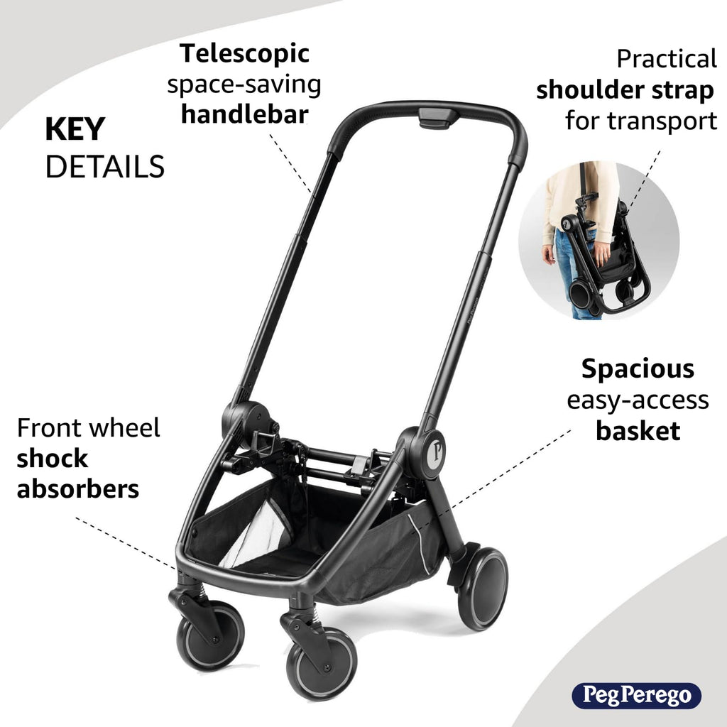PEG City Loop Frame Only | Compact Travel System from Infant to Toddler | Air Travel Friendly | Compatible with All Primo Viaggio Infant Car Seats-Sold Separately