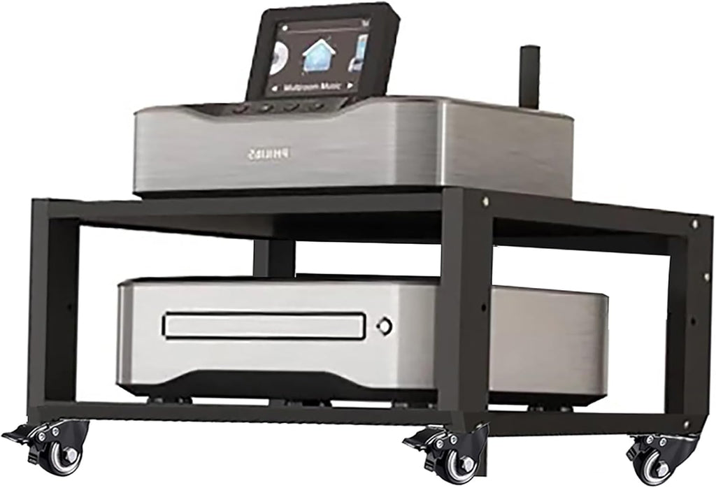 Heavy Duty Media Stereo Stand Equipment Shelf, 1 2 3 4 Layer Black Video Game/DVD Holder, Audio Component Rack Tower for Tv Accessories Record Player Console(H40cm-1Tier)