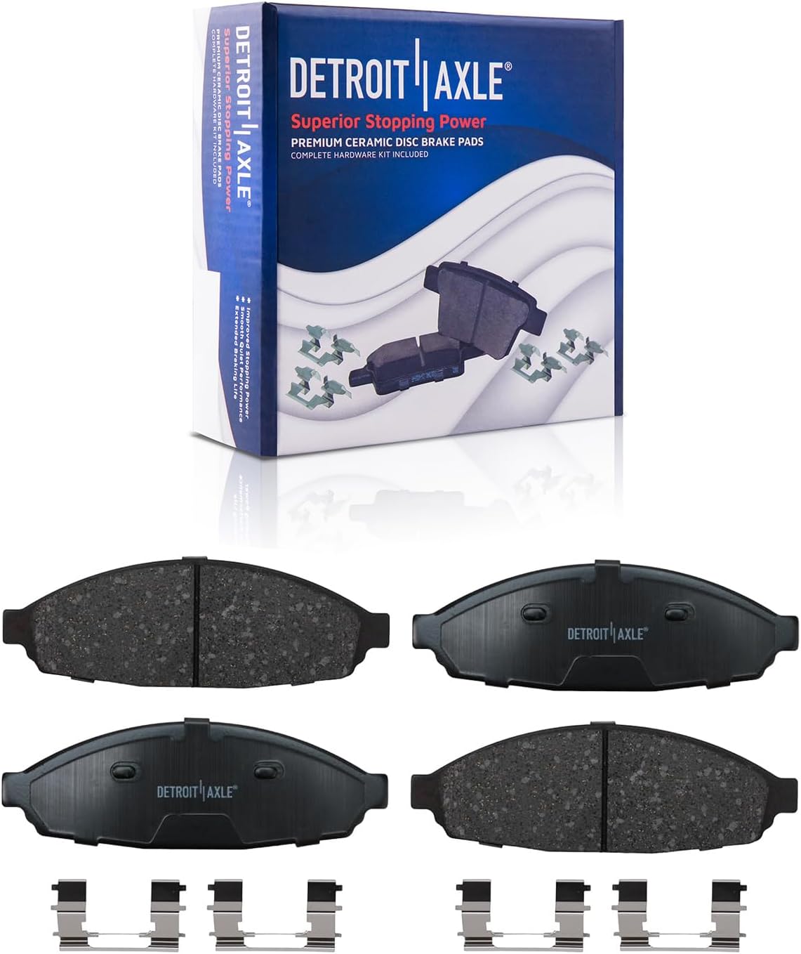 Detroit Axle - Brake Kit for 2003-2011 Ford Crown Victoria Mercury Grand Marquis Marauder, Brake Rotors and Ceramic Brake Pads Front and Rear Replacement: 12.01'' inch Front 11.61'' inch Rear Rotor