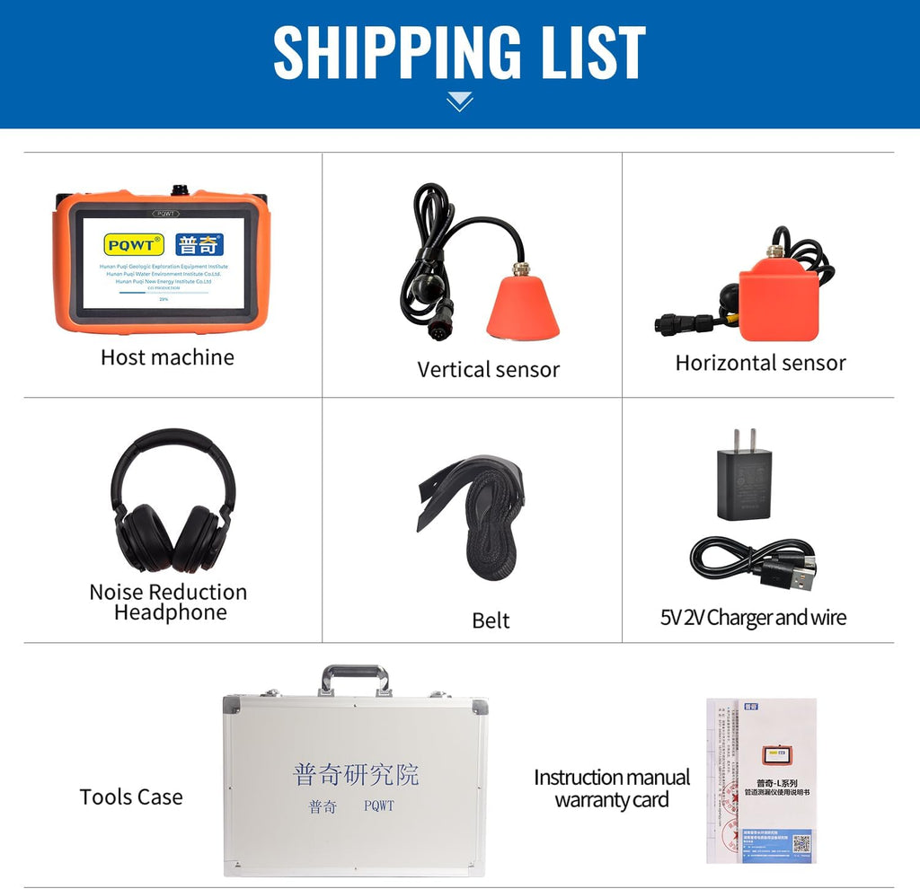 Underground Water Leak Detector for Home Wall & Ground 0.5m Depth High Precision Water Leak Detector Tool with Professional Headphones Carry Case -L50