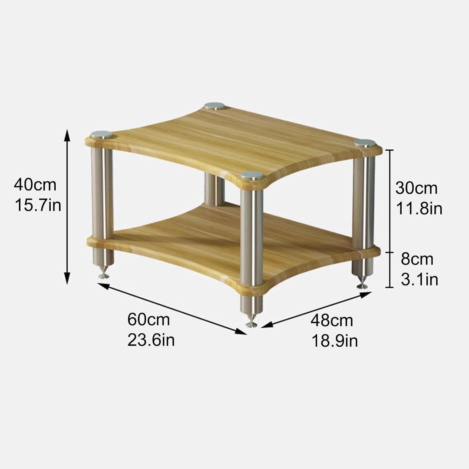 Modern Stereo Cabinet - Stylish AV Media Stand, Audio Rack for DVD Players, Gaming & Recording Room, Space-Saving Design (Red, 60x40cm/23.6x15.7in)