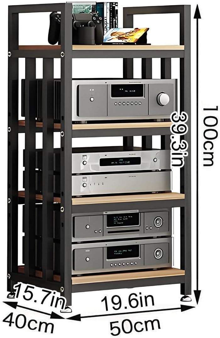 3.4.5 Tier AV Media Stand - Adjustable Stereo Rack for CD Player, Audio & Video Equipment, Multifunctional Cabinet with Non-Slip Feet - Perfect Home Entertainment Solution (White)