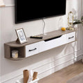 TV Table Unit for TVs, Wall Mounted TV Cabinet Floating TV Shelf Wall Shelf Entertainment Center Storage Cabinet Book Shelf Media Gaming TV Console Goods Rack Audio-visual Equipment Shelves 150cm