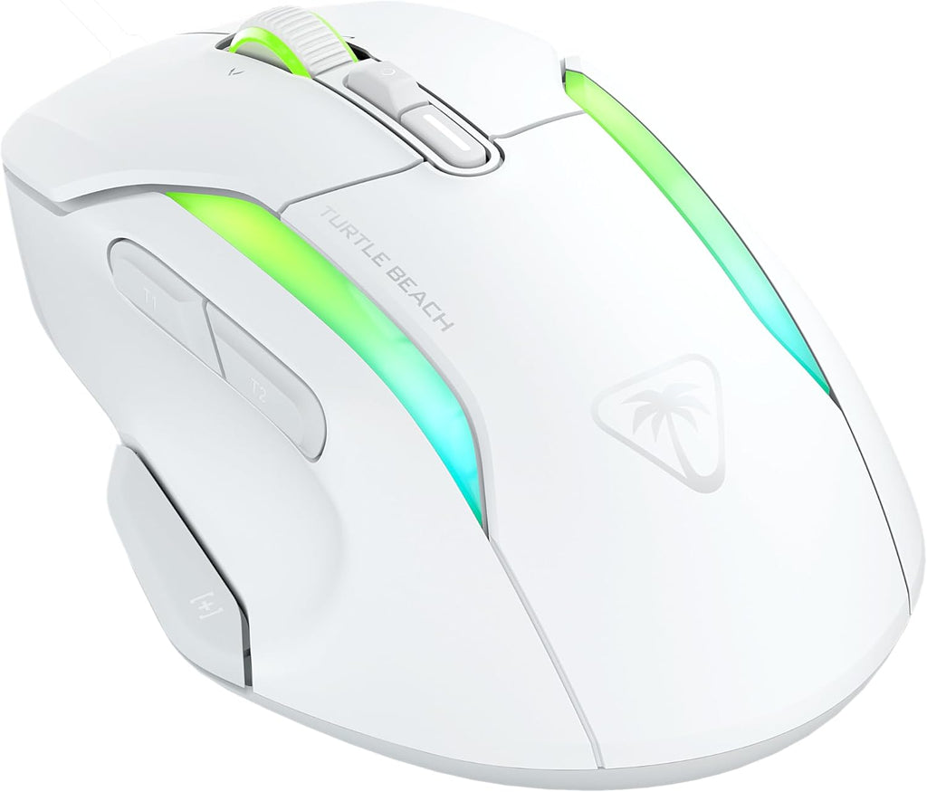 Turtle Beach Kone II Air Wireless RGB Gaming Mouse, 350-Hr Rechargeable Battery, 26000 DPI Optical Sensor, 100M Click Optical Switches, 21 Customizable Inputs, Ergonomic, 4D Scroll Wheel– Arctic White