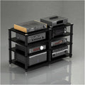 Audio Rack Multi Layer Stereo Rack Audio Equipment Rack Wooden Audio Rack Cabinet AV Cabinet Durable Audio Component Rack Media Rack(Nero,4 Tier)