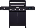 Monument Grills Denali Series, 4+1 Liquid Propane Gas Smart BBQ Grill, 4 Burners & 1 Side Burner Denali 425 with Smart Technology and Knob Controls, Black