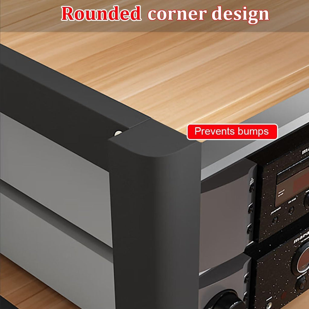 Audio Cabinet Stand, 2/3/4/5 Tier Media Rack with Height-Adjustable Shelf for DVD Players, TV Box, Game Console - Brown