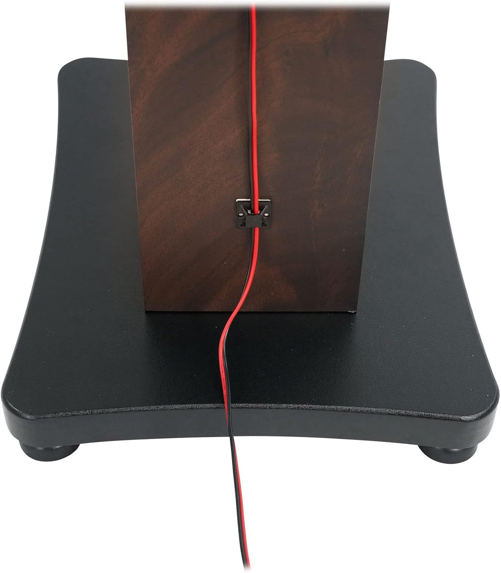 Rockville SS36D Pair 36' Home Speaker Stands, 100Lb Capacity, Fixed Height, Cable Management, Wide Stable Base, Premium Dark Wood Grain, for Home Theater and Hi-Fi Audio