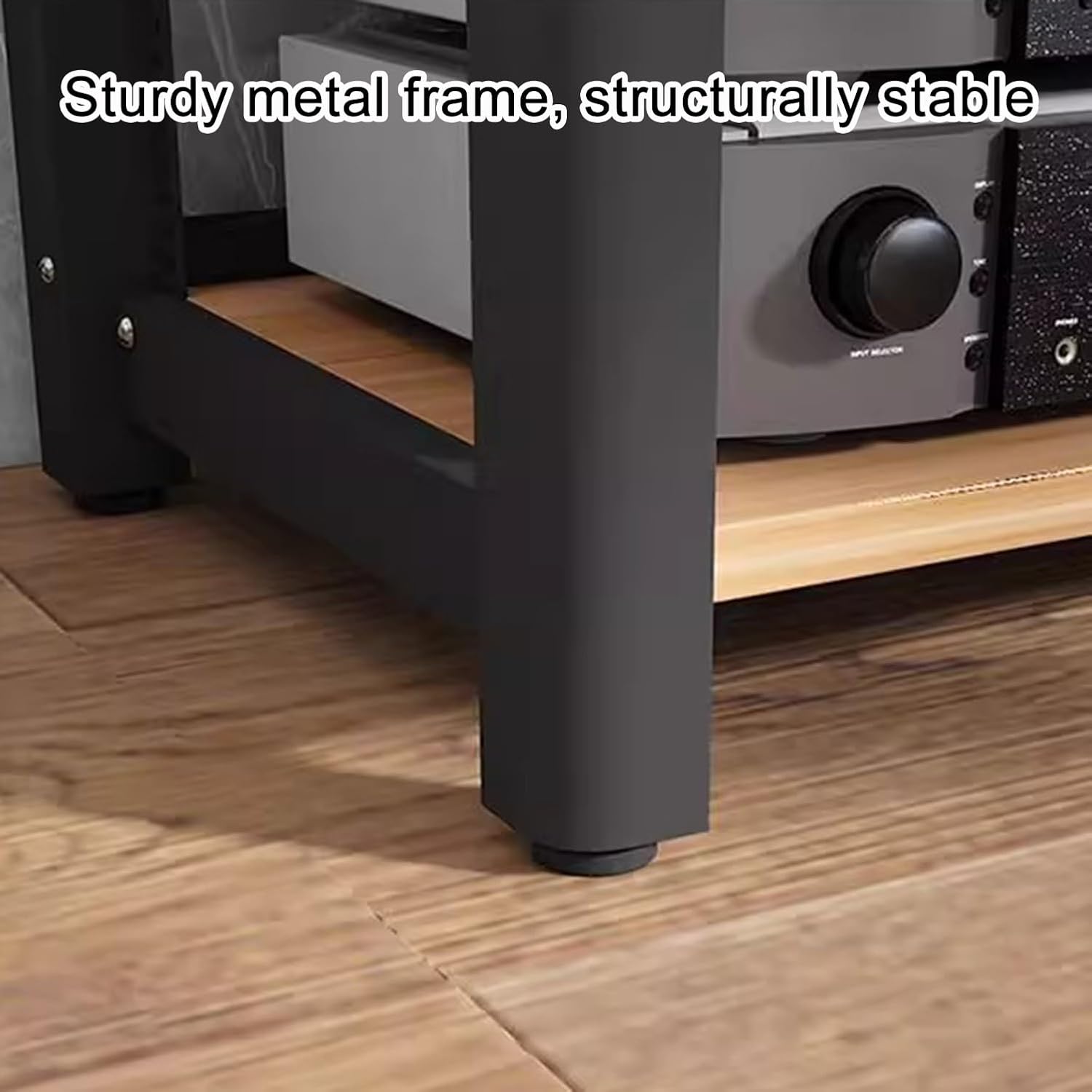 HiFi Rack Printer Stand, 4-5-Tier Media Audio Tower Cabinet, Record Player Stand with Adjustable Shelves, Living Room Entertainment Media Equipment Storage Rack(Style A,50x60x85cm)