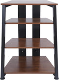 4-Tier AV Media Stand Corner Shelf Wooden Stereo Cabinet Audio Rack Tower for Audiovisual Equipment/DVD Players/CD Changers/Game Consoles