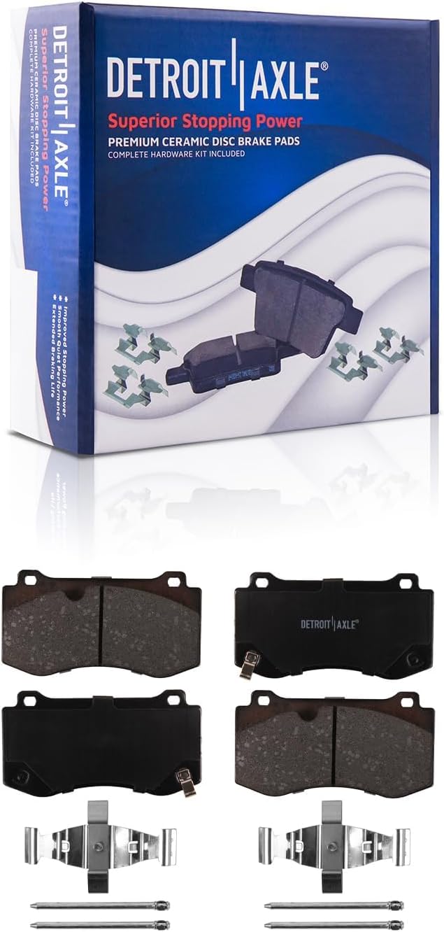 Detroit Axle - Brake Kit for Chrysler 300 Dodge Challenger charger Magnum, Disc Brake Rotors Ceramic Brakes Pads Replacement : 14.17' inch Front 13.78' inch Rear Rotors