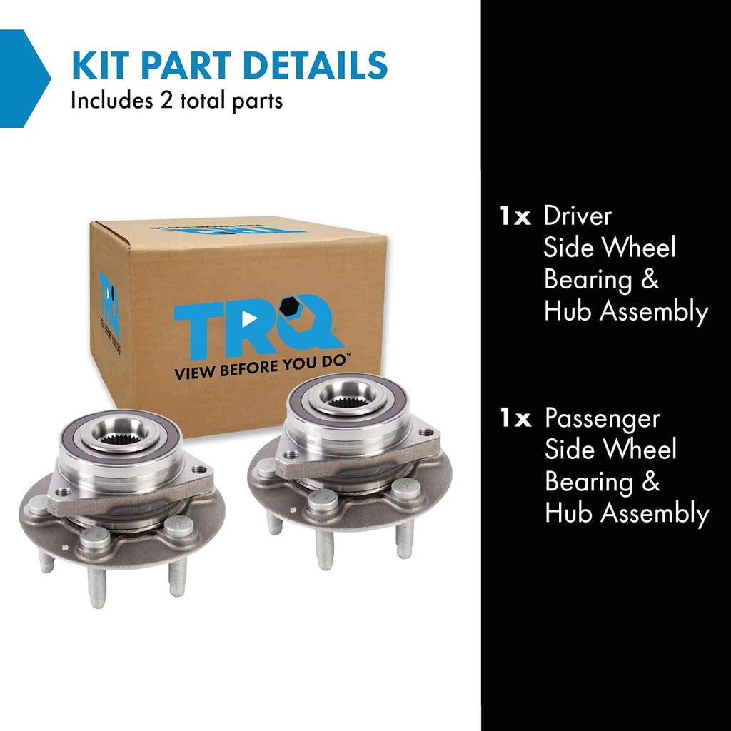 TRQ Wheel Bearing & Hub Assembly Pair Compatible with 2019-21 Chevrolet Blazer Front or 2019-21 Chevrolet Blazer AWD ONLY Rear