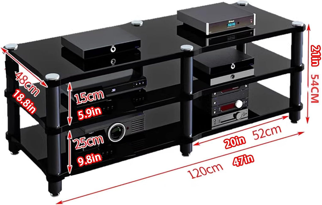 Audio Rack, Portable Media Storage Rack,Media Storage,Modern Cabinet with Cable Management,for Entertainment Stereo Components, for HiFi Audio Equipment
